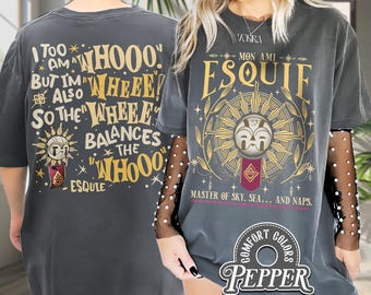 Esquie Clair Obscur Expedition 33 Comfort Colors T-Shirt - Maglietta da gioco bifacciale - Maglietta da giocatore divertente - Regalo da gioco unisex - Maglietta con grafica virale