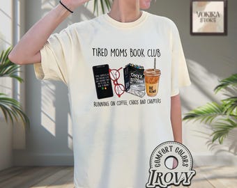 Tired Moms Club Comfort Color Shirt, Onyx Storm Brave The Dark Shirt, Book Lover Gifts , Fall Book Club Shirt,Motherhood Shirt,Booktok Merch