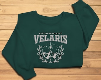 Sweat brodé Velaris, sweat à capuche brodé Velaris City Of Starlight, City of Starlight, pull SJM, chemise The Night Court, chemise ACOTAR