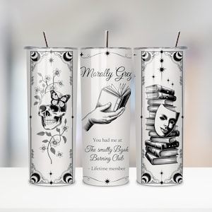 Smutty Bookish Dark Romance Reader Tumbler PNG | 20oz Skinny Tumbler Wrap | Spicy Book Lover Sublimation Design | Digital Download