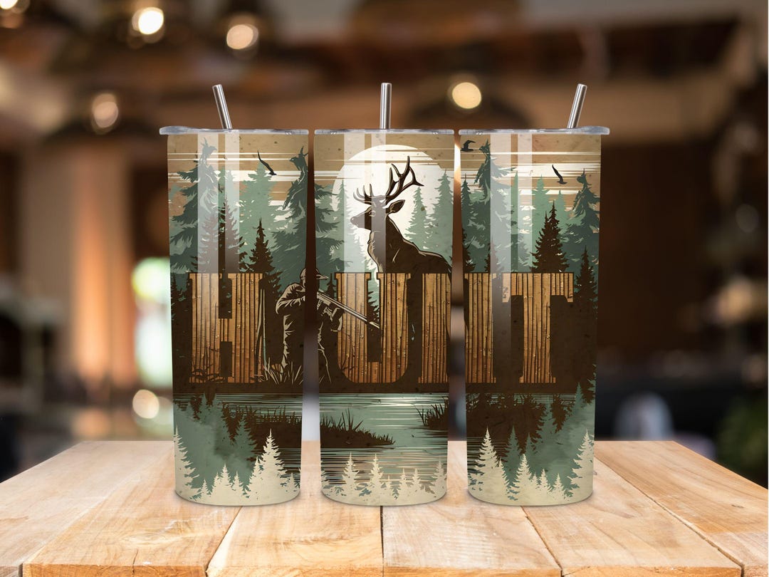 Deer Hunting Tumbler Wrap PNG | 20oz Skinny Tumbler Sublimation ...