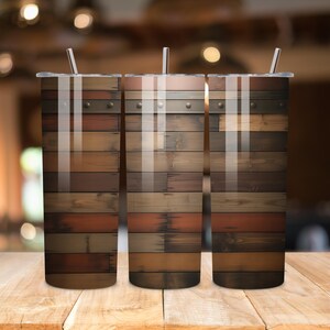 Seamless Whiskey Barrel Tumbler PNG | 20oz Skinny Tumbler Wrap | Rustic Wood Grain Sublimation Design | Digital Download
