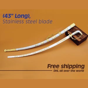 Handmade Arabian Sword: Viking Style, Stainless Steel, Velvet Sheath