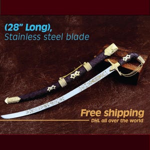 Handmade Arabian Sword: Viking Style, Stainless Steel & Velvet