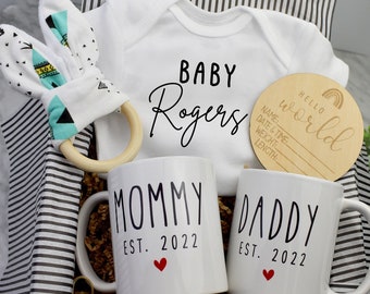 Mom and Dad Mug Set for New Parents, Perfect Pregnancy Reveal or Baby Shower Gift Idea, mom to be gifts, First time parent,announcement gift