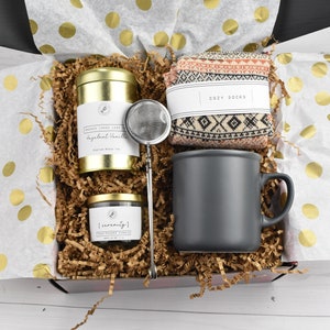 Hygge Gift Box for Her, Sending Love & Hugs, Gift Basket with tea, Get Well Gift for Her, Thinking of You, Cozy Care Package, Hug in a box