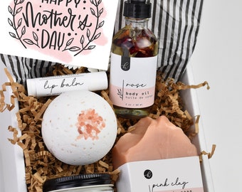Mother's Day Gift Box, Spa basket with body care, personalized gift under 60 for her, selfcare, care package for Mom, Happy Mother's Day
