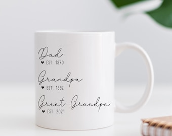 Personalized Great Grandparent Pregnancy Announcement Mug, New Baby Gift