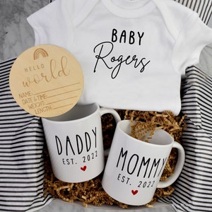 Cadeau pour les nouveaux parents, future maman, ensemble de tasses pour maman et papa, coffret, annonce de grossesse, papa, cadeau pour les futurs parents, idée cadeau baby shower