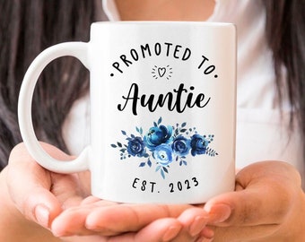 New Auntie Mug, Pregnancy Announcement, Promoted to Aunt, New Baby Announcement, Promoted to Uncle Gift, New Aunt Gift, Personalized Gift