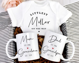 Promoted from Parents to Grandparents Pregnancy Announcement, Personalized Gift for New Grandma Grandpa, Baby Announcement Mug Gift box