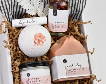 Self Care Gift Box, Sending a hug, Spa basket with body care, personalized gift under 50 for her, newmom selfcare, carepackage for friend