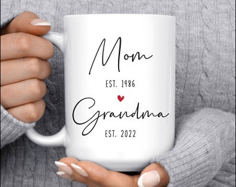 Mug grand-mère personnalisé, faire-part de grossesse, cadeau nouveau grand-parent