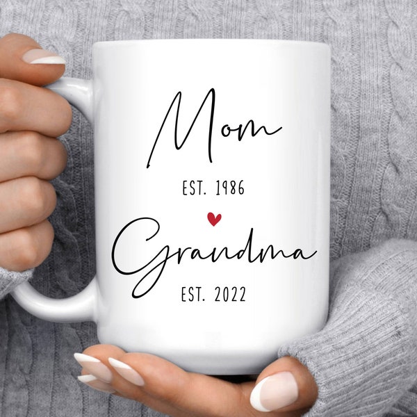 Mom, Grandma - First Time Grandma Gift, New Grandma Gift, Future Grandma Mug, First Grandma Gift, Pregnancy Announcement Mug, Grandma Mug