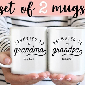 Pregnancy announcement, New Grandma and Grandpa 2022 Mug Set, Pregnancy Reveal Grandparents, Mug, New grandparents gift, Baby announcement