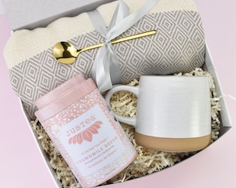 Hygge Gift Box for Her | Turkish Throw Blanket, Chamomile Tea