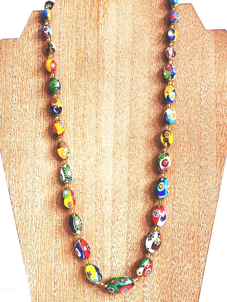 Venetian Millefiori Murano Glass Necklace image 1