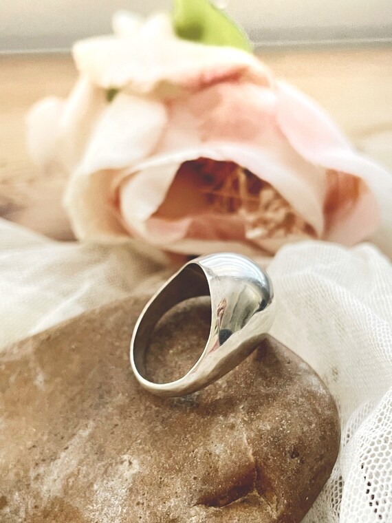 Sterling Silver Dome Ring Vintage - image 6