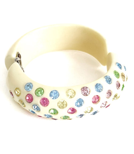 Weiss Bracelet Clamper Style Celluloid Austrian Cr