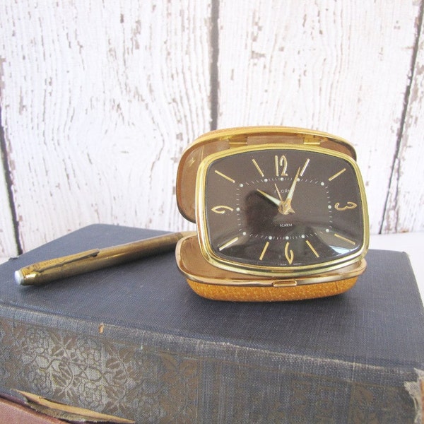 Vintage Travel Clock Art Deco Folding Alarm Clock Germany Florn from AllieEtCie