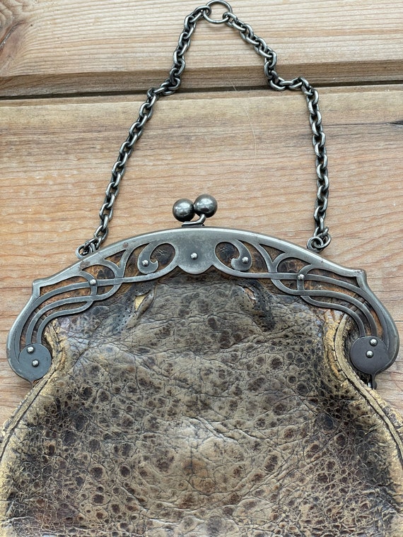 Antique Leather and Silver Handbag - image 10