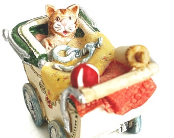 Vintage Cat in Buggy Made in Scotland