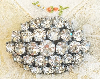 Antique Rhinestone Brooch Foil Back