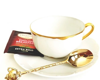 Gold Plated Teaspoon with Teapot Handle