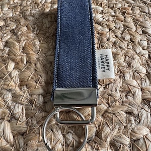 Fabric key chain| Denim | Handmade