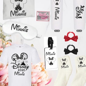 Scatola regalo Disney per bambini personalizzata con maglietta personalizzata Bellissimo regalo personalizzato, Disneyworld Famiglia abbinata per bambini Minnie Mouse