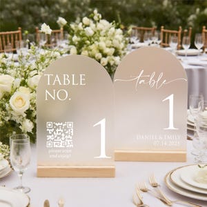 Frosted Acrylic Table Numbers, Arch Table Numbers, Wedding Table Numbers,Wedding Table Decor - Wedding Signage , Elegant Table Numbers