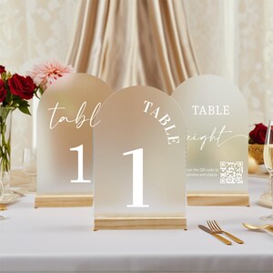 Frosted Acrylic Table Numbers, Arch Table Numbers, Wedding Table Numbers,Wedding Table Decor - Wedding Signage , Elegant Table Numbers