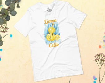 Limon Cello T-Shirt: Funny Music Pun Tee - Watercolor Design