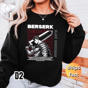 berserk shirt, comfort colors, Guts Anime Shirt, Unisex Tee Berserk Graphic Tee, Guts Sword Shirt, Anime Gifts, Gift for Him, Gift for Her