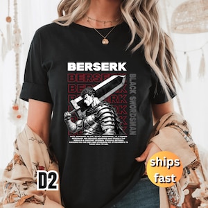 berserk shirt, comfort colors, Guts Anime Shirt, Unisex Tee Berserk Graphic Tee, Guts Sword Shirt, Anime Gifts, Gift for Him, Gift for Her