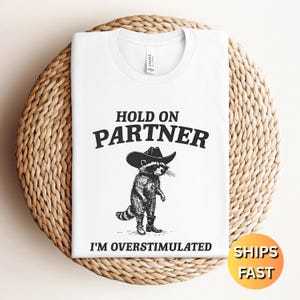 Funny Racoon Meme Shirt: Sarcastic Overstimulated Tee