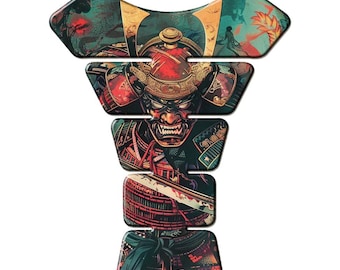 Samurai Motorcycle Tank Pad: 3D Resin Gel Protector, Universal Fit Bike accessories