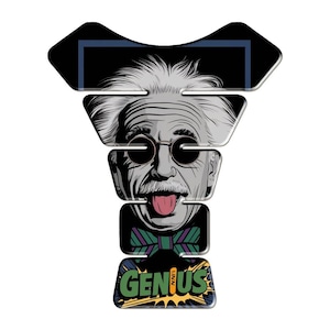 Custom Genius Motorcycle Tank Pad – Resin Coated Tank Protector – Premium Fuel Tank Sticker – Funny Money Graphic – Universal Fit