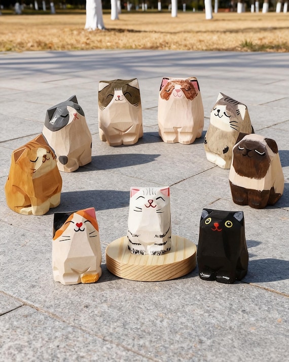 Anime Style Cat Keychain Ornament, Custom Figurine Cat Figurine Mini Figurine Anime Figurine, wedding Gifts for Cat Lover
