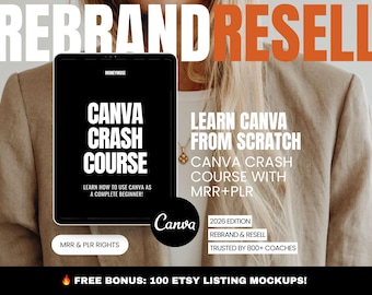 Canva Crash Course with MRR PLR, Rebrand and Resell Guide