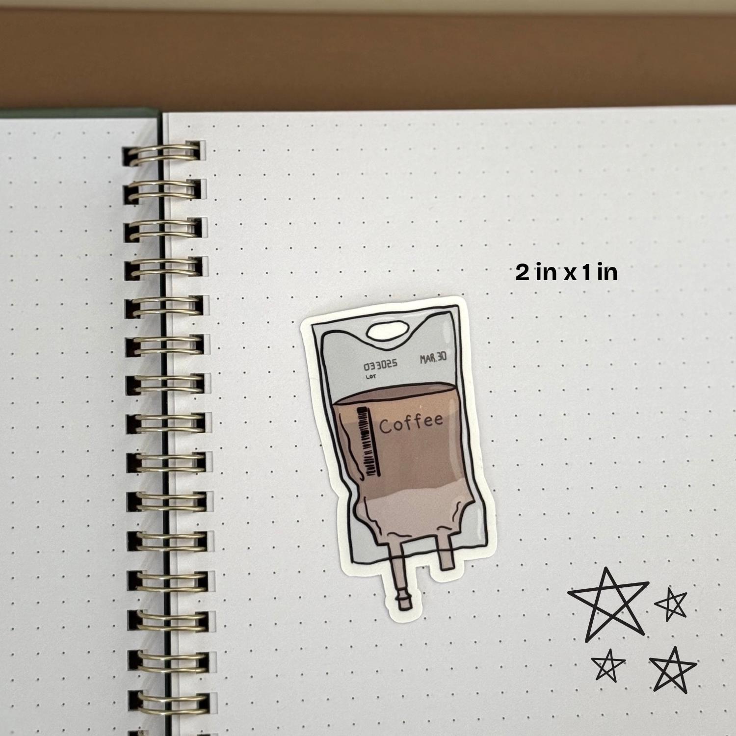 Chai or Coffee Iv Drip Sticker- Cute Stickers, Stationery, Laptop ...