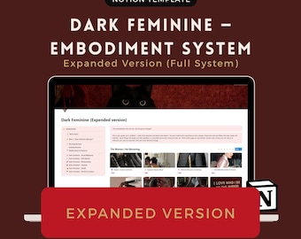 Dark Feminine Embodiment System – EXTENDED Notion Planner  Full Identity, Lifestyle, Health & Self-Mastery Reset