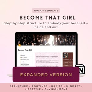Word That Girl | Compleet Glow-Up System in Notion: herprogrammering van mindset, dagelijkse routines en vertrouwenplanner voor vrouwen