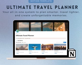 Ultimate Travel Planner Notion Template — Trip Itinerary Bookings Expense Tracker Packing List Activities & Vacation Planning System