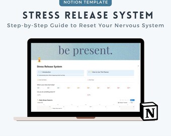 Stress Release System Notion Template Daily Stress Tracker Nervous System Reset Planner Anxiety Relief Challenge Mindfulness Journal