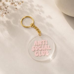 Acryl Schlüsselanhänger Anti Social Club I Statement-Anhänger I Keychain I StefaniesAtelierShop