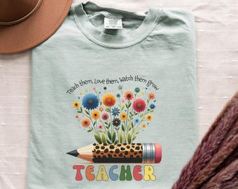 Camiseta para profesor/a Camiseta de agradecimiento para profesores Regalo para profesores Regalo para educadores Ropa linda para el aula Camiseta floral de regreso a clases para profesores