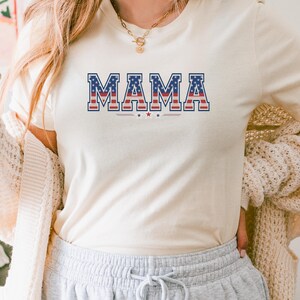 Patriotic Mama Tee USA Shirt for Mom Independence day Mother&#39;s Day Gift Fourth of July Top &#39;merica shirt for 4th of July Shirt USA Mum Shirt