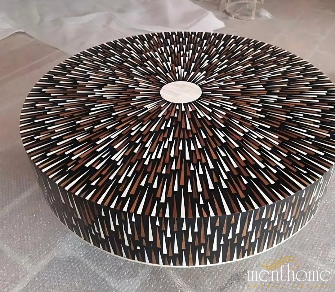 Sun Rays Inlay Bone Inlay Sun Rays Design Coffee Table | Luxury Handmade Coffee Table ...