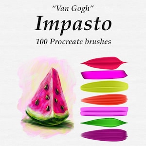100 realistic oil brushes for Procreate | Impasto brush set | Thick acrylic strokes | Digital oil texture painting | “Van Gogh” brushes